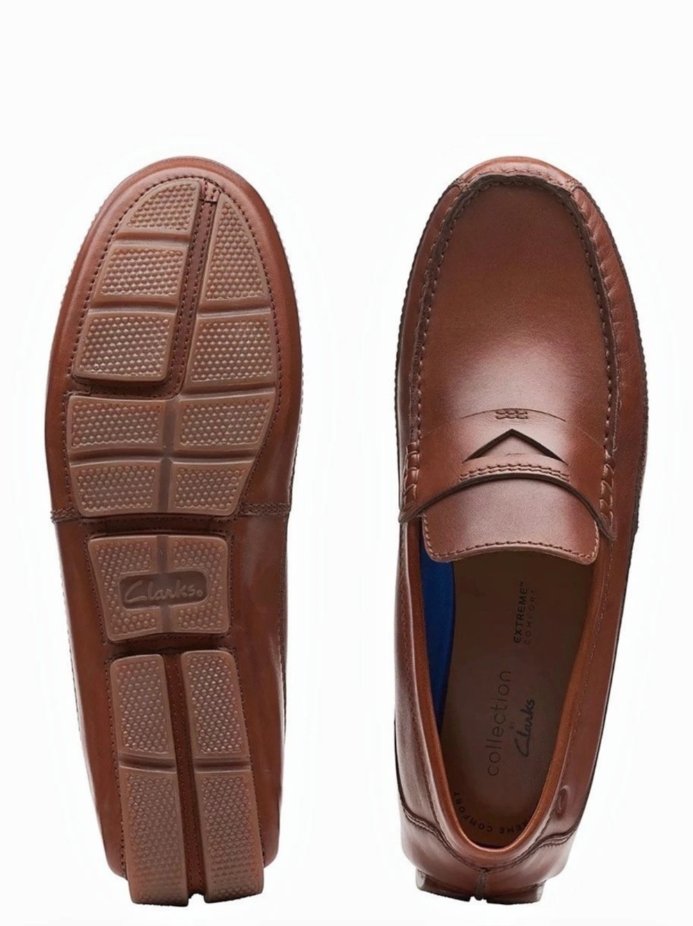 Clarks Markman Way Loafers Leather Brown US 10.5 M